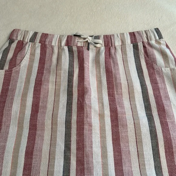 EUC! Aventura Nomad Skirt striped organic cotton drawstring waist size Medium - Picture 2 of 6